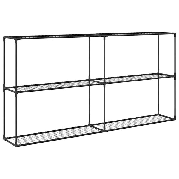 vidaXL Support de plantes &agrave; 3 niveaux Noir 200 x 32 x 104 cm Acier