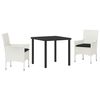 vidaXL Ensemble de salle &agrave; manger pour jardin 3 pc Blanc polyrotin