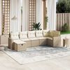 vidaXL Salon de jardin avec coussins 7 pcs beige r&eacute;sine tress&eacute;e