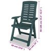 vidaXL Chaises inclinables de jardin lot de 4 Plastique Vert