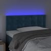 vidaXL T&ecirc;te de lit &agrave; LED Bleu fonc&eacute; 90x5x78/88 cm Velours