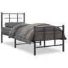 vidaXL Cadre de lit m&eacute;tal sans matelas avec pied de lit noir 75x190 cm
