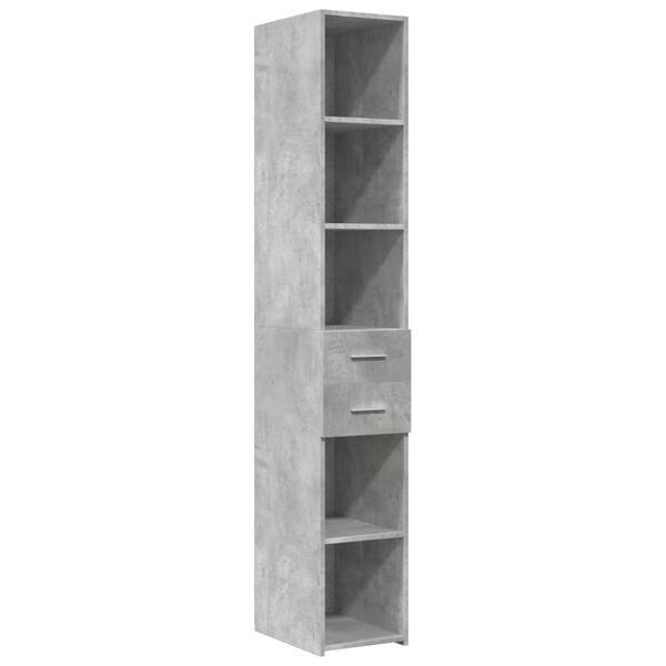 vidaXL Buffet haut gris béton 30x42,5x185 cm bois d'ingénierie