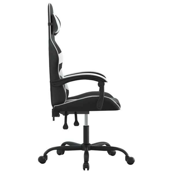 vidaXL Chaise de jeu Noir et blanc Similicuir