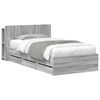vidaXL Cadre de lit avec rangement Sonoma gris 90 x 190 cm