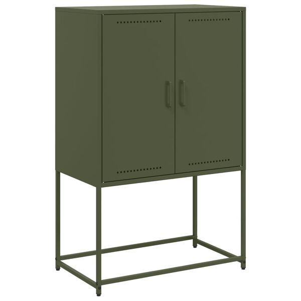 vidaXL Buffet haut vert olive 68,5x38,5x107 cm acier