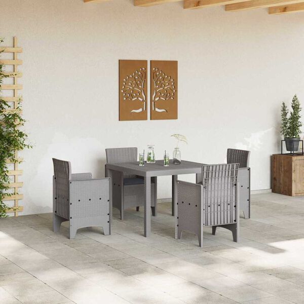 vidaXL Ensemble de salle à manger pour jardin 5 pcs Gris clair