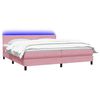 vidaXL Sommier &agrave; lattes de lit avec matelas et LED rose 200x210 cm velours