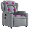 vidaXL Fauteuil inclinable de massage gris clair tissu
