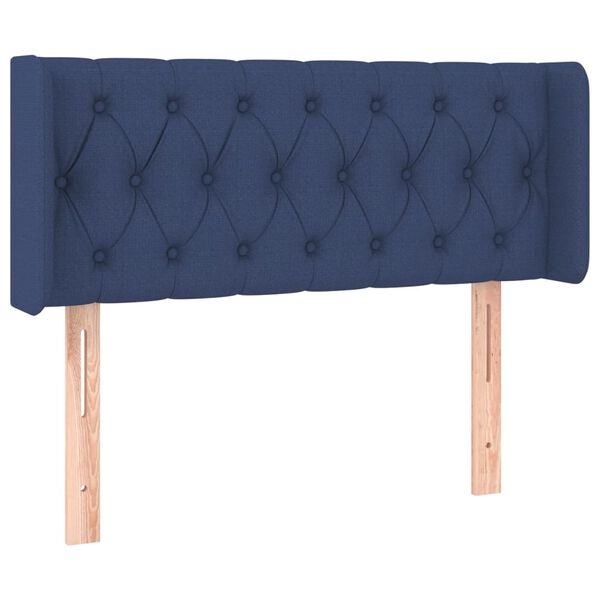 vidaXL T&ecirc;te de lit avec oreilles Bleu 93x16x78/88 cm Tissu