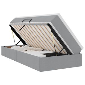 vidaXL Lit avec rangement et matelas Gris clair 100 x 200 cm Polyester