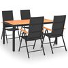 vidaXL Ensemble &agrave; manger de jardin 5 pcs noir et marron