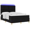 vidaXL Lit &agrave; ressort LED avec matelas Noir 140 x 190 cm tissu
