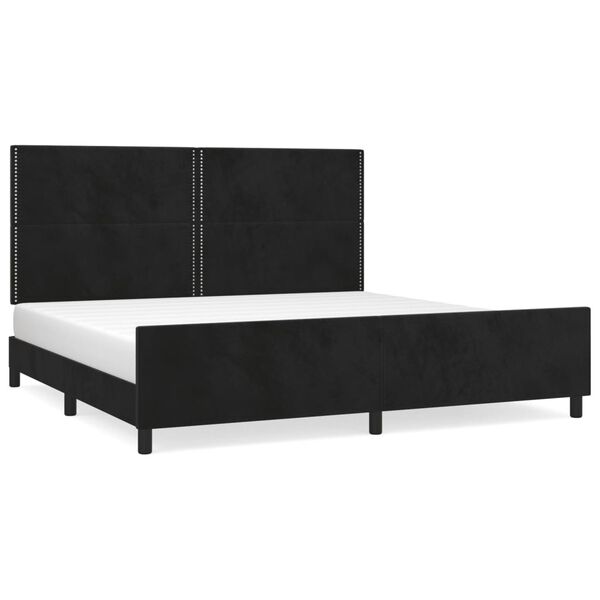 vidaXL Cadre de lit sans matelas noir 200x200 cm velours