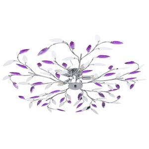 vidaXL Plafonnier &agrave; bras feuille en cristal acrylique 5 ampoules E14