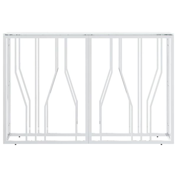 vidaXL Table console argent&eacute; 110x30x70 cm acier inoxydable et verre