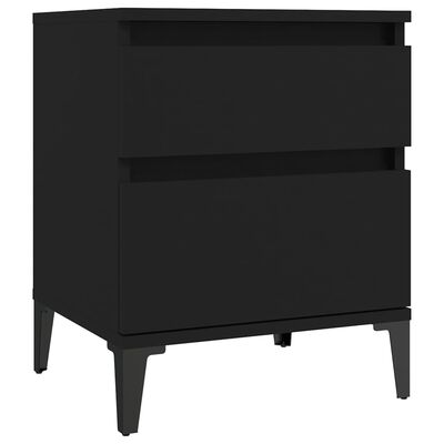 vidaXL Table de chevet Noir 40x35x50 cm