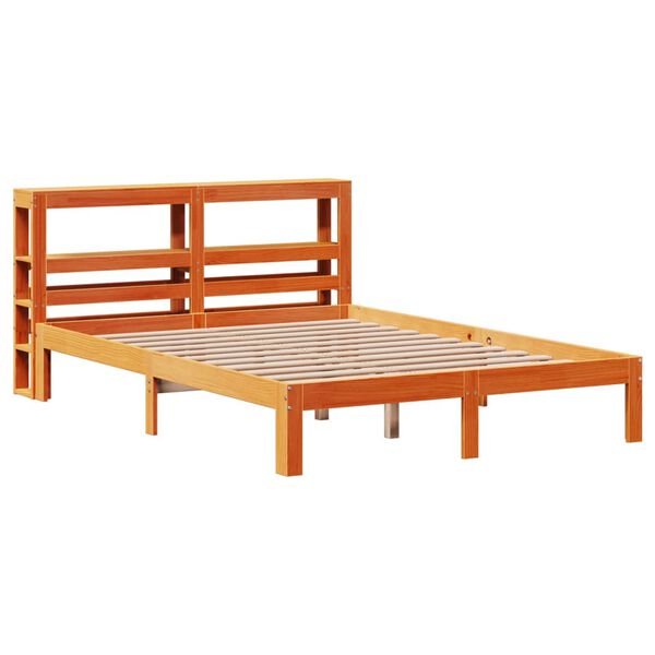 vidaXL Cadre de lit sans matelas cire marron 140x190cm bois pin massif