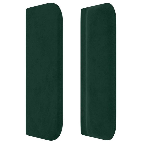 vidaXL T&ecirc;te de lit avec oreilles Vert fonc&eacute; 203x16x78/88 cm Velours