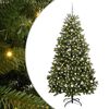 vidaXL Sapin de No&euml;l artificiel avec 300 LED Vert 240 cm PVC et m&eacute;tal
