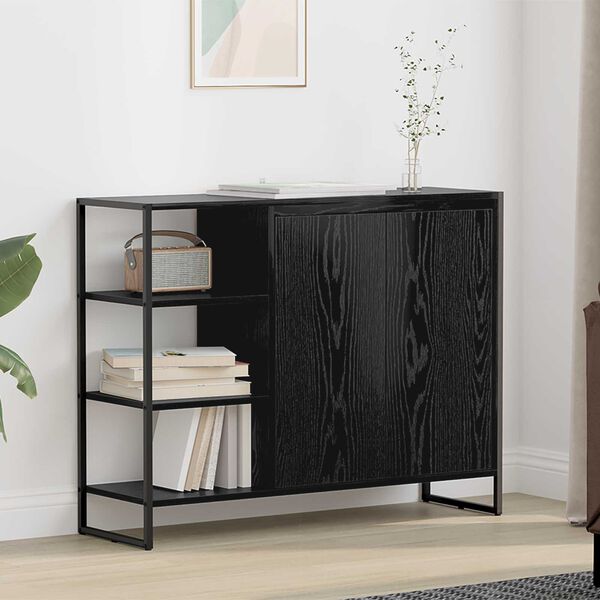 vidaXL Meuble d'appoint Ch&ecirc;ne noir 96,5 x 30 x 75 cm Bois d'ing&eacute;nierie