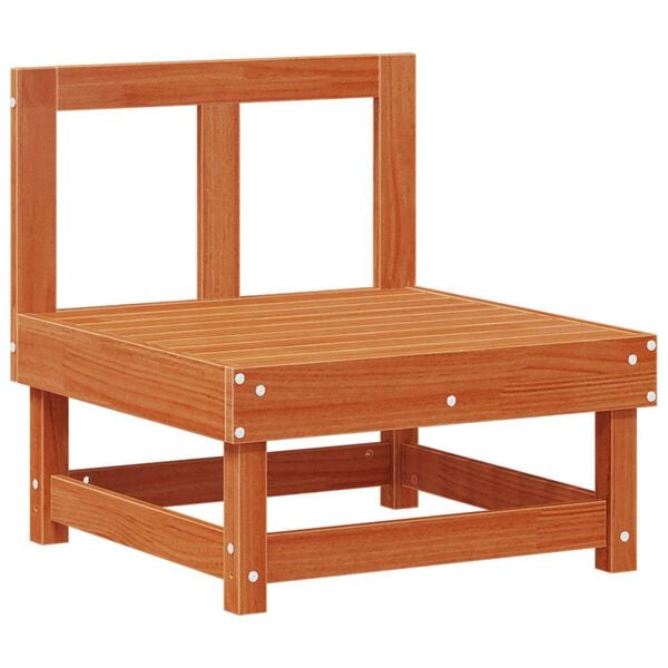 vidaXL Sofa de jardin milieu Pin massif Brun Cir&eacute;