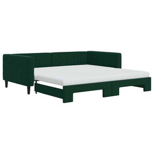 vidaXL Lit de jour et gigogne et matelas vert fonc&eacute; 100x200 cm velours