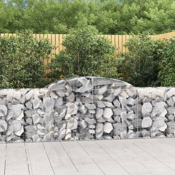vidaXL Paniers à gabions arqués 15 pcs 300x50x80/100 cm fer galvanisé