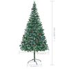 vidaXL Arbre de No&euml;l artificiel avec pommes de pin 210 cm