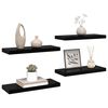 vidaXL &Eacute;tag&egrave;re murale flottante 4 pcs Noir brillant 60x23,5x3,8 cm MDF