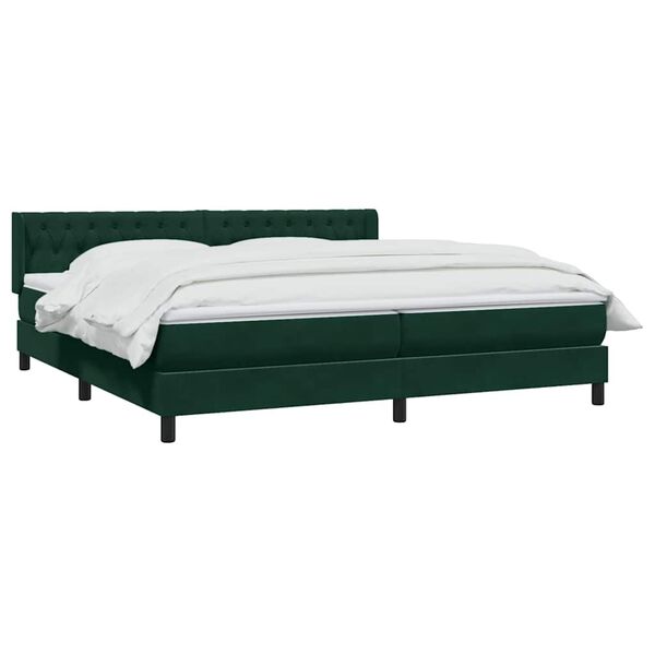 vidaXL Sommier &agrave; lattes de lit et matelas vert fonc&eacute; 180x210cm velours