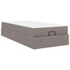 vidaXL Cadre de lit avec matelas avec matelas 2 pcs Taupe tissu