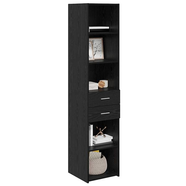vidaXL Haut Armoire Ch&ecirc;ne noir 40 x 42,5 x 185 cm Bois d'ing&eacute;nierie