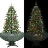 vidaXL Arbre de No&euml;l neigeux avec base de parapluie Vert 170 cm
