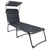 Bo-Camp Chaise longue avec parasol Air Gris