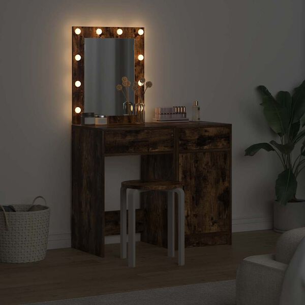 vidaXL Table de Toilette avec tiroir 2 pcs Marron 50 x 41 x 135 cm