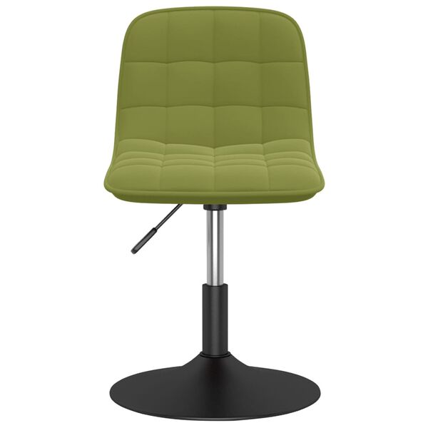 vidaXL Chaise pivotante de salle &agrave; manger Vert clair Velours