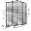 vidaXL Paniers à gabions arqués 4 pcs 200x30x200/220 cm fer galvanisé