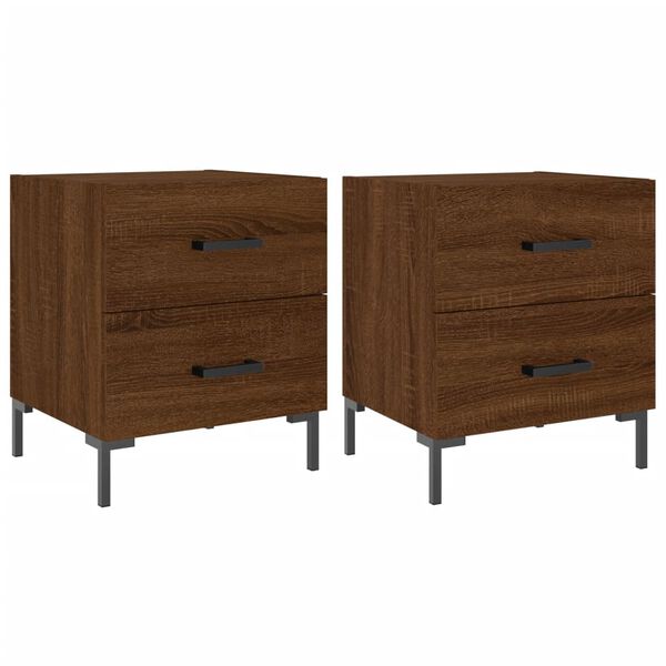 vidaXL Tables de chevet 2 pcs chêne marron 40x35x47,5 cm
