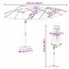 vidaXL Parasol cantilever de jardin Noir 372 x 198 x 243 cm