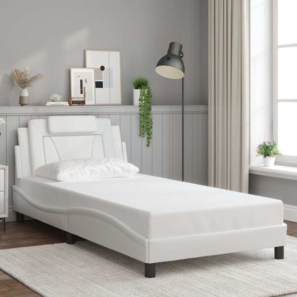 vidaXL Cadre de lit Viana sans matelas blanc 100x203 cm similicuir