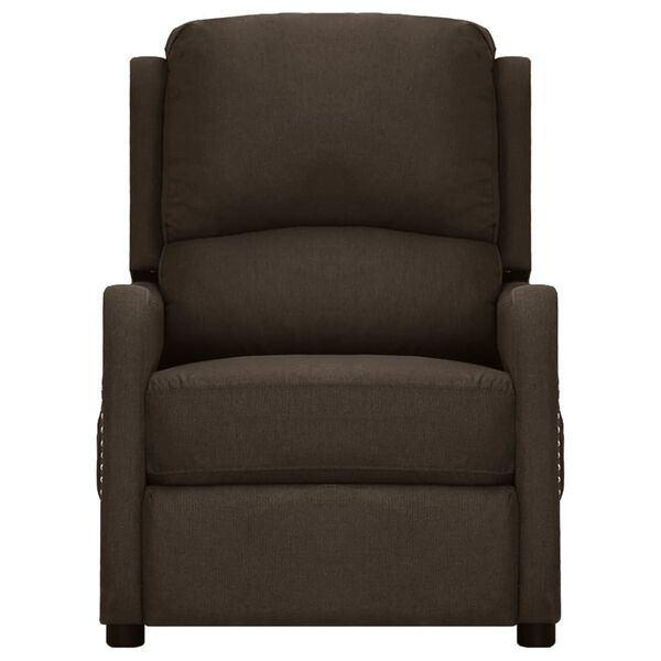 vidaXL Fauteuil de massage Marron fonc&eacute; Tissu