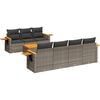 vidaXL Salon de jardin 8 pcs avec coussins gris r&eacute;sine tress&eacute;e