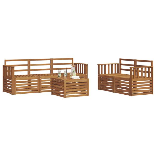 vidaXL Ensembles de canap&eacute;s 6 pcs Naturel Bois d'Acacia Massif