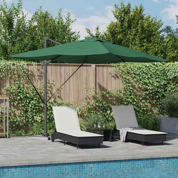 vidaXL Parasol Vert 352 x 251 x 265 cm Polyester et Aluminium