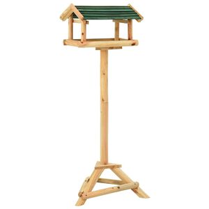 vidaXL Mangeoire &agrave; oiseaux et support 37x28x100cm Bois de sapin massif