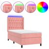vidaXL Sommier &agrave; lattes de lit matelas et LED Rose 90x200 cm Velours