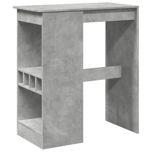 vidaXL Table de bar avec &eacute;tag&egrave;res gris b&eacute;ton bois d'ing&eacute;nierie