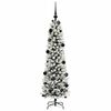 vidaXL Sapin de No&euml;l artificiel Blanc 150 cm PVC, m&eacute;tal et plastique