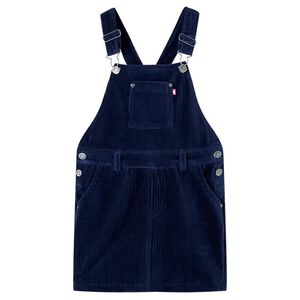Robe salopette pour enfants velours c&ocirc;tel&eacute; bleu marine 92